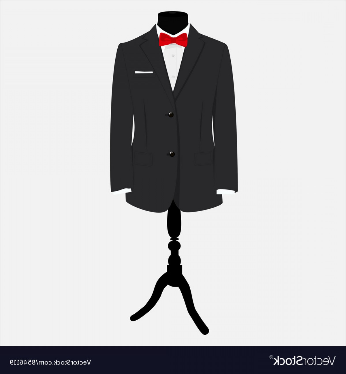 1200x1296 Suit With Red Bow Tie Vector Rongholland