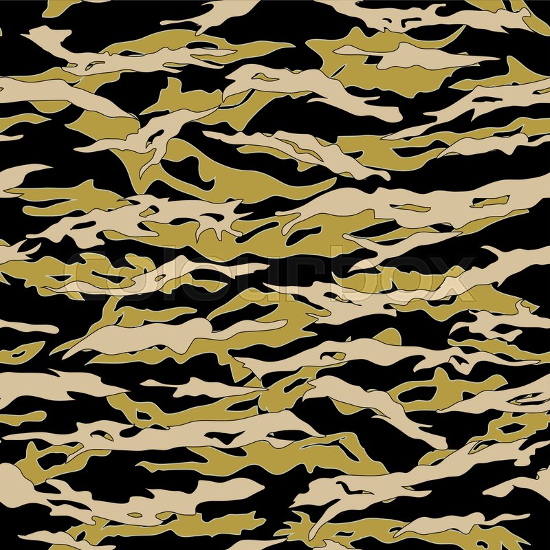 800x800 Jungle Tiger Stripe Camouflage Seamless Patterns. Vector