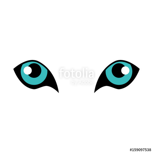 500x500 Tiger Eyes Icon Over White Background Vector Illustration Stock