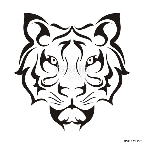 500x500 Tiger Face Tribal Template Stock Image And Royalty Free Vector
