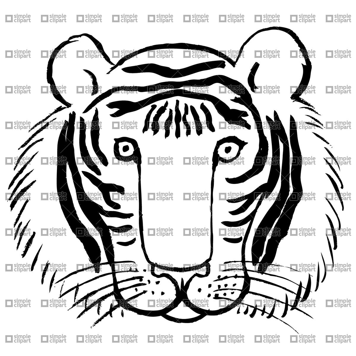 1200x1200 Tiger Face Vector Image