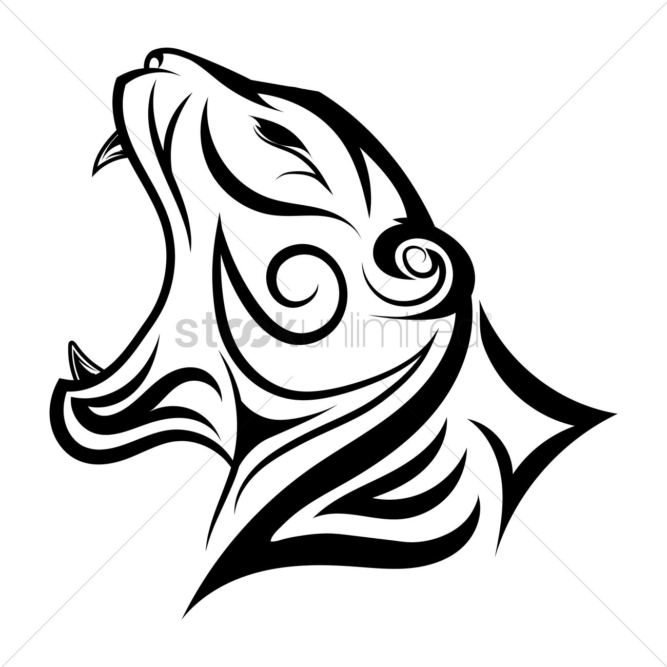 1300x1300 Tiger Face Tattoo Vector Image