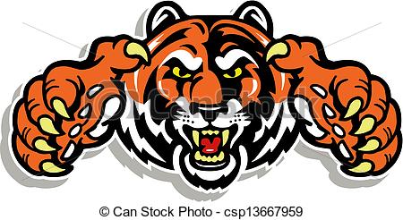 450x246 Tiger Face With Claws.