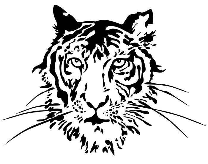 700x550 Tiger Face. Vector Wall Decal We Live To Change