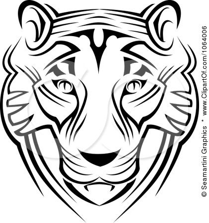 421x450 Clipart Tribal Tiger Face