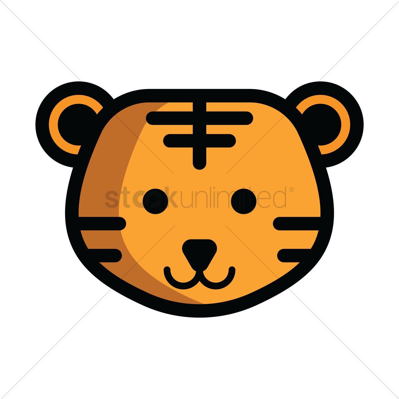 1300x1300 Tiger Head Vector Image