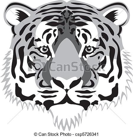 450x464 Vector Tiger Head.