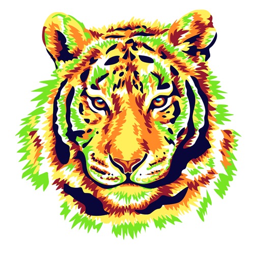 499x499 Green Tiger Head Vector Free Vectors Ui Download