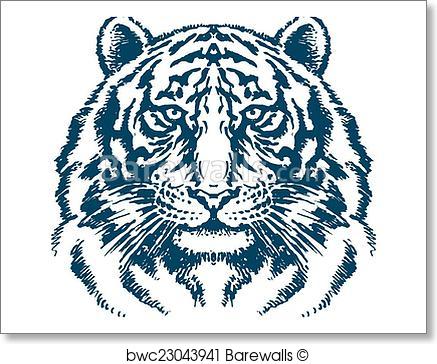 437x364 Art Print Of Detailed Tiger Head Vector Barewalls Posters