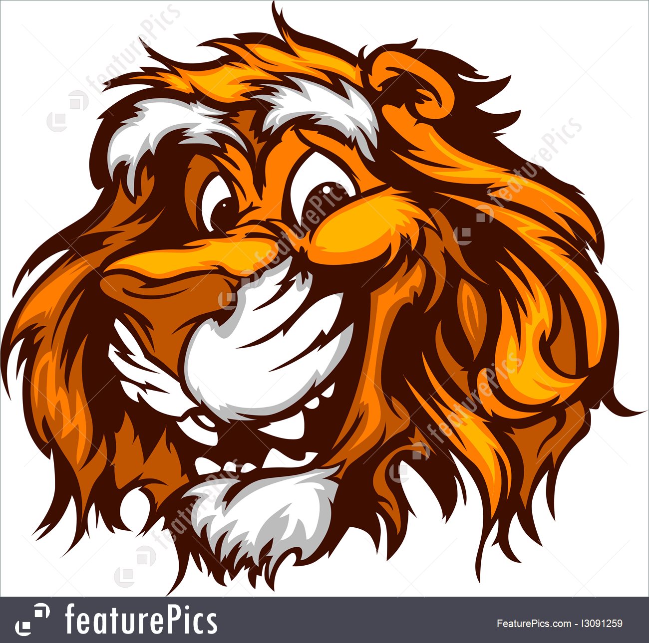 1300x1289 Graphic Vector Image Of A Happy Cute Tiger Mascot I3091259
