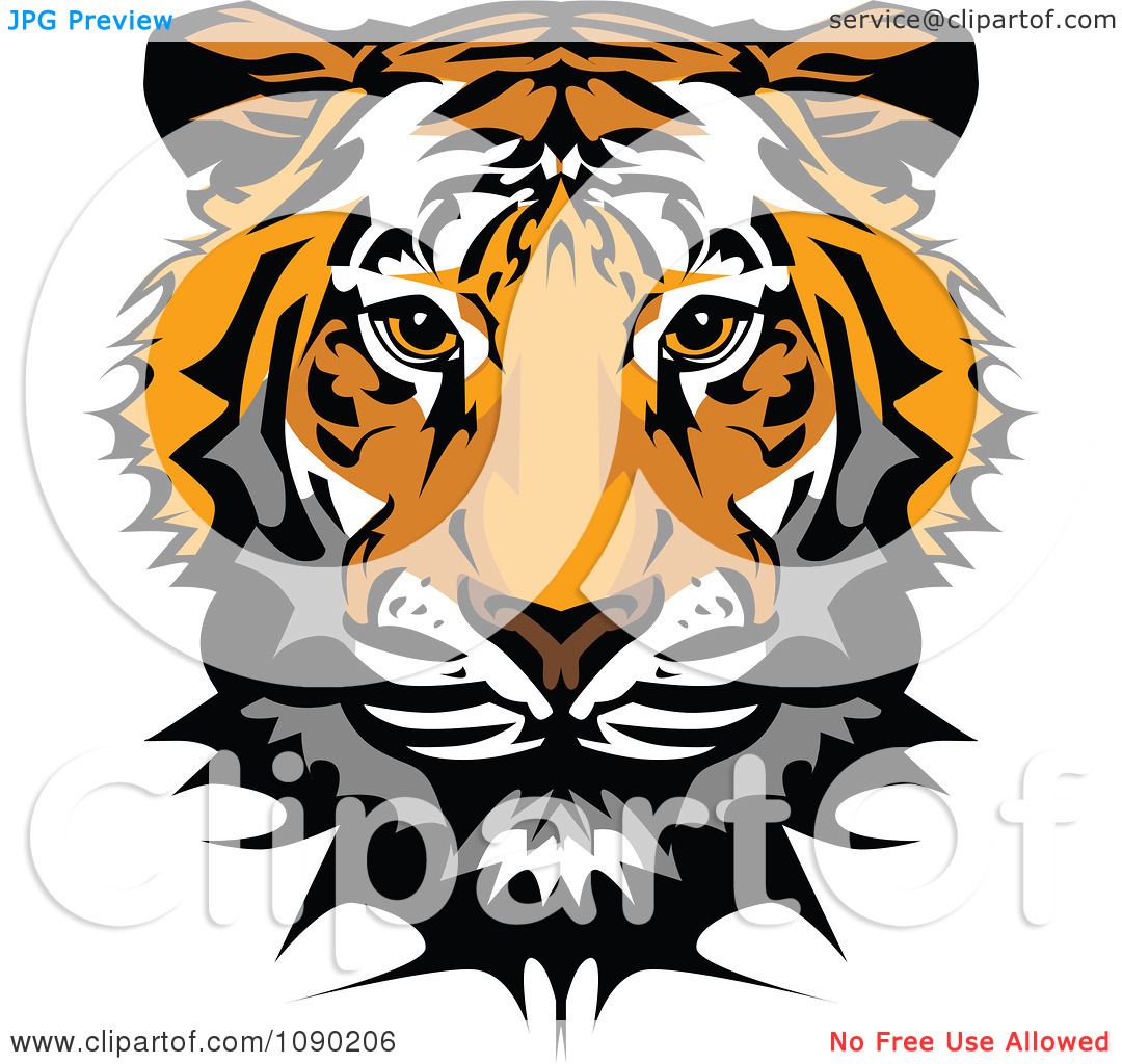 1080x1024 Tiger Mascot Clipart