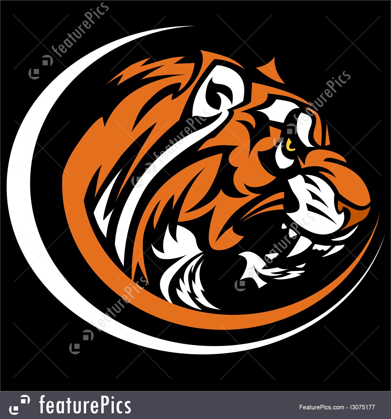 1300x1392 Tiger Mascot Graphic Vector Image