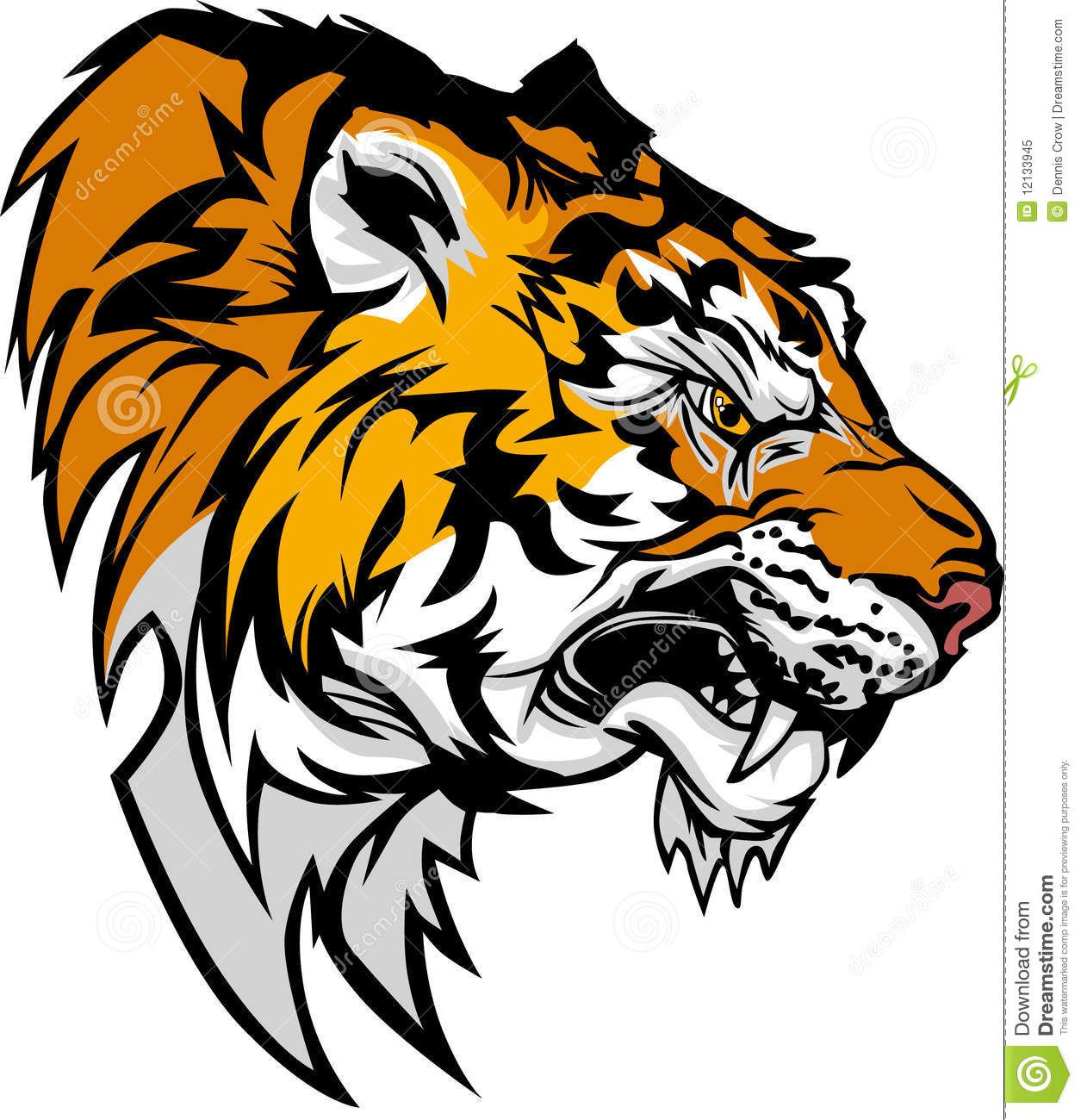 1255x1300 Tiger Mascot Vector Logo Royalty Free Stock Photo
