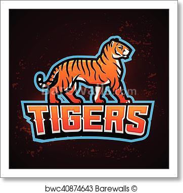 362x382 Art Print Of Tiger Mascot Vector. Sport Logo Design Template