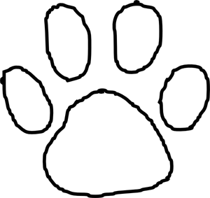 300x283 Tiger Paw Print. Paw Print With Tiger Claw Inside Clipart Vector