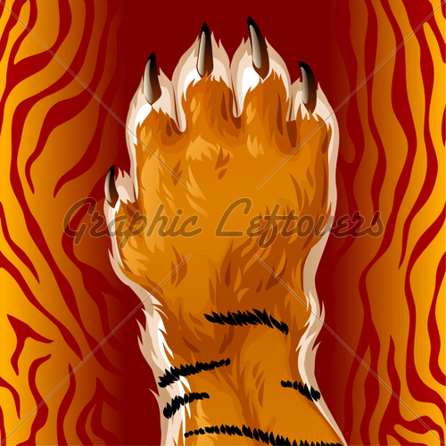 500x500 Vector Tiger Paw Gl Stock Images