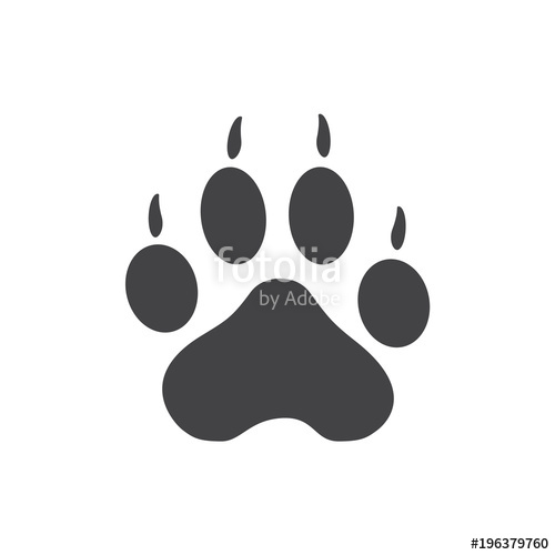 500x500 Vector Illustration. Tiger Paw Prints Logo. Black On White