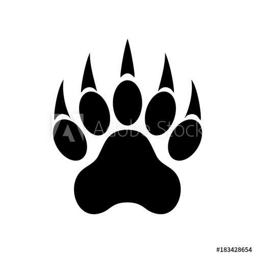500x500 Animal Paw Print With Claws. Tiger Paw. Footprint. Vector
