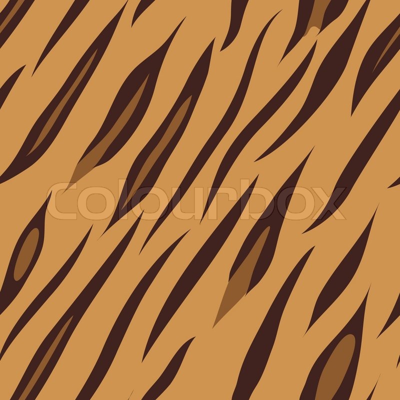 800x800 Seamless Tiling Animal Print Tiger, Vector Illustration Stock