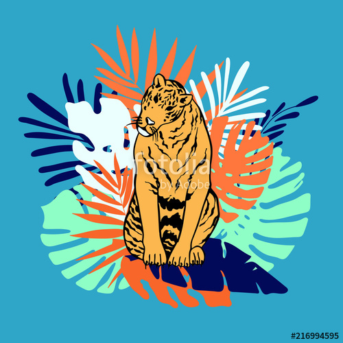 500x500 Tiger Print. Vector Illustration. Graphical. Stock Image And