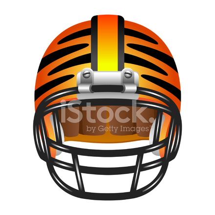 440x440 Football Helmet With Tiger Stripes Stock Vector