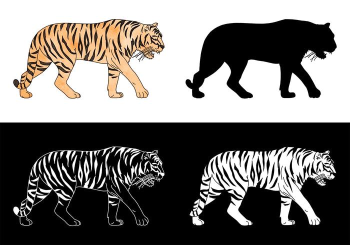 700x490 Tiger Silhouette Free Vector Art