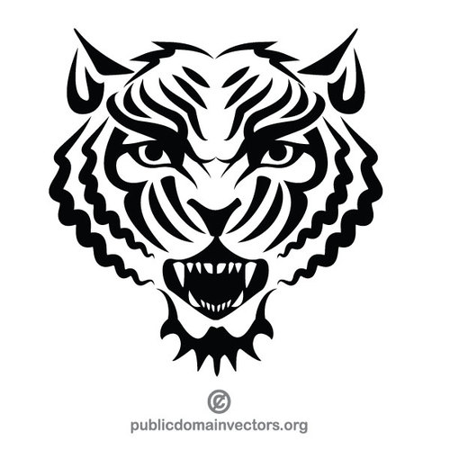 500x500 Black Tiger Vector Clip Art Public Domain Vectors