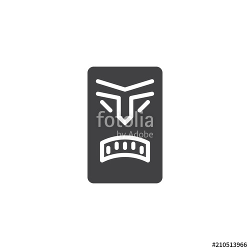 500x500 Tiki Mask Vector Icon. Filled Flat Sign For Mobile Concept And Web