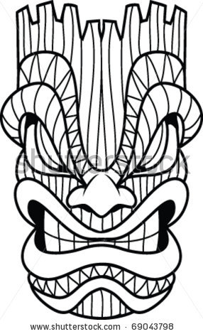 286x470 Vector Line Art Tiki Mask Clipart Panda