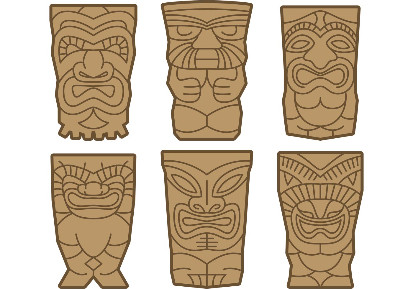 1400x980 Tiki Totems Vectors