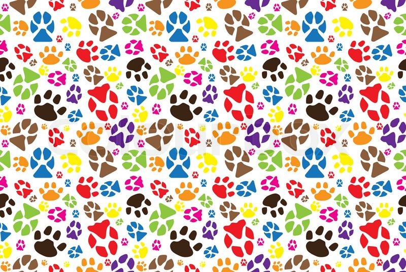 800x536 Jpg Color Illustration Of Animal Paw Seamless Tile Stock Vector