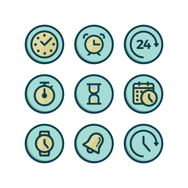 626x626 Time Icons Collection Vector Free Download