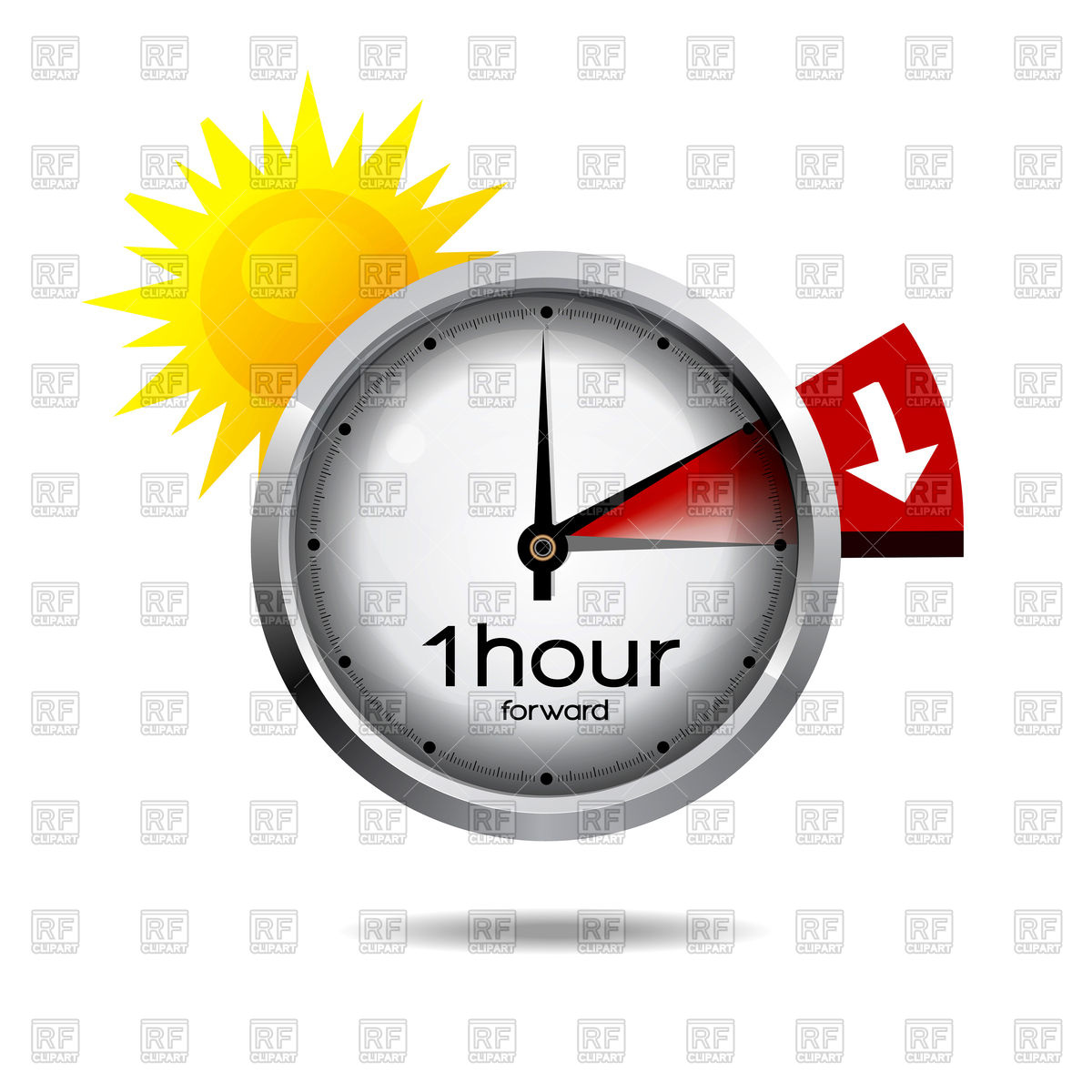 1200x1200 Clock Switch To Summer Time Icon Vector Image Vector Artwork Of