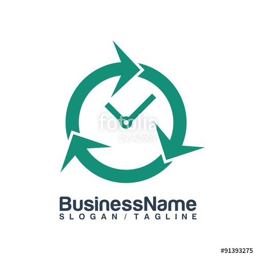 500x500 Time Clock Vector Logo Icon Stock Image And Royalty Free Vector