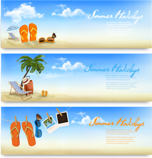 516x537 Summer Holiday Travel Time Vector Banner Free Vector In