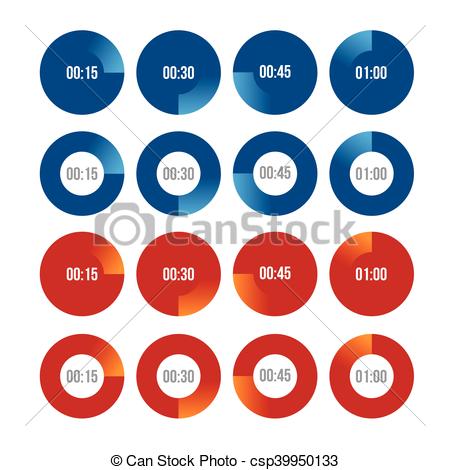 450x470 Timer Icons Vector Circles.