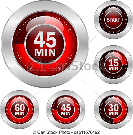 450x458 Timer Vector Icons Set, Eps10 Illustration.