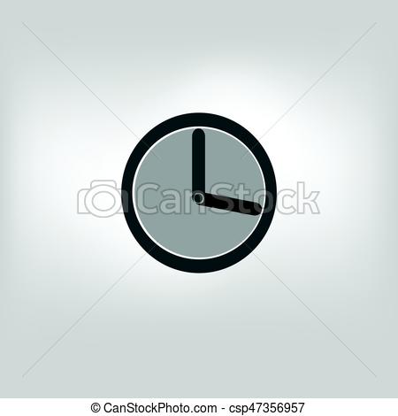 450x470 Vector Clock, Timer Icon Illustration On Background.