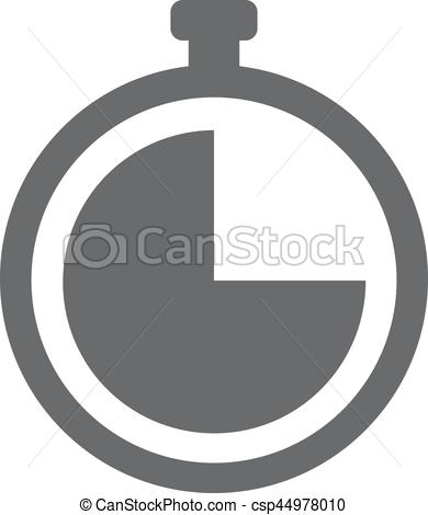 390x470 Clock Vector Icon. Clock Timer Flat Vector Gray Icon Illustration