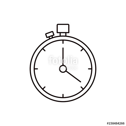 500x500 Sketch Silhouette Stopwatch With Timer Vector Illustration Stock