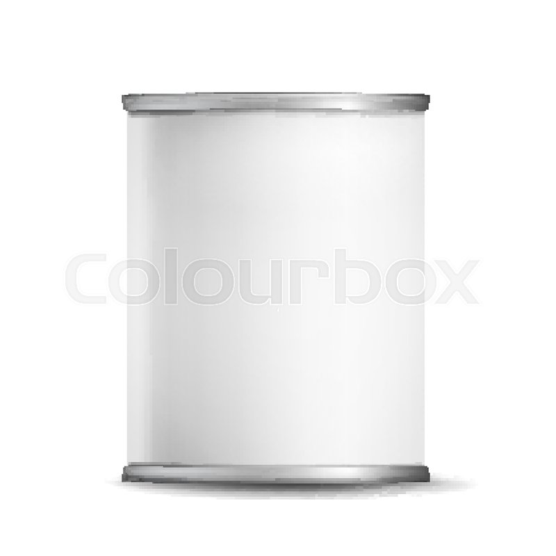 800x800 Metal Tin Box Can Vector. 3d Realistic Empty Packaging Container