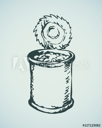 398x500 Open Tin Can. Vector Drawing