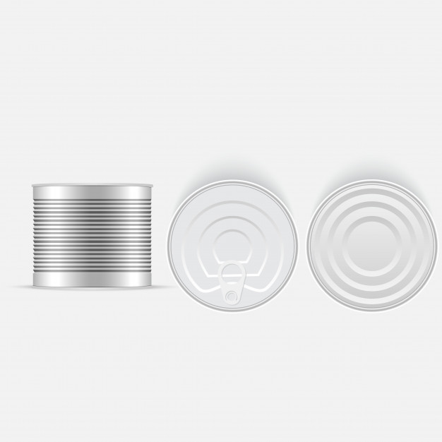 626x626 Set Of White And Metallic Tin Can Vector Premium Download