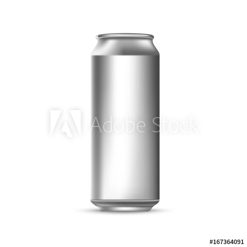 500x500 Template For Your Design. Gray Tin Can. Vector 3d Illustration