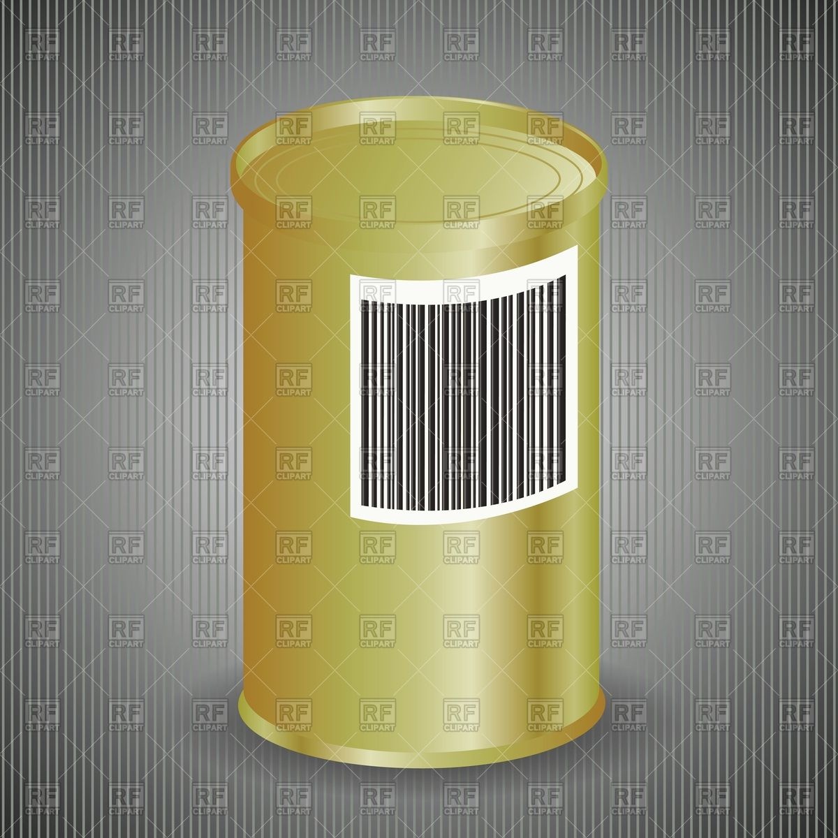 1200x1200 Yellow Metal Tin Can With Barcode Vector Image Vector Artwork Of