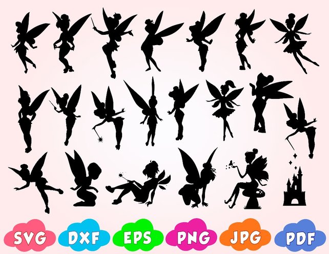 642x496 Tinkerbell Svgtinkerbell Vectorsilhouettetinkerbell Etsy