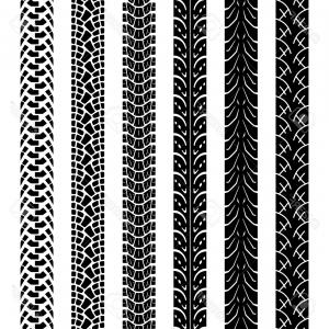 300x300 Photostock Vector Collection Motorcycle Tire Tracks Seamless