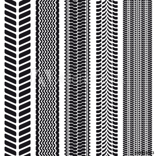 500x500 Set Of 5 Tire Treads. Seamless Texture.