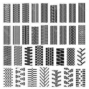300x300 Stock Illustration Vector Tire Tracks Collection Textures Six