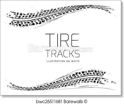 437x364 Art Print Of Tire Tracks Vector Background Barewalls Posters